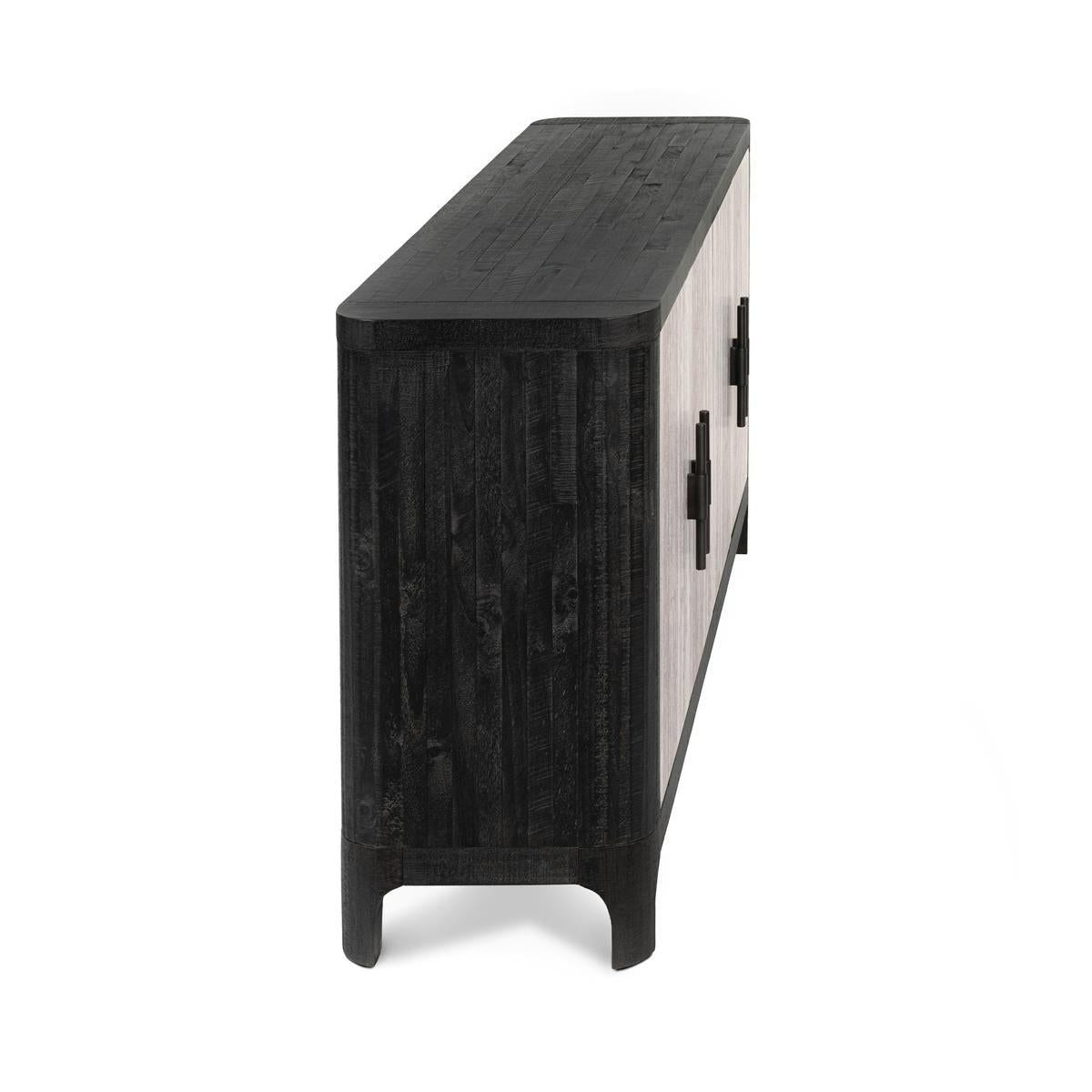 Alpine - Solid Wood 4 Drawers Cabinet - Antique Black / Gray