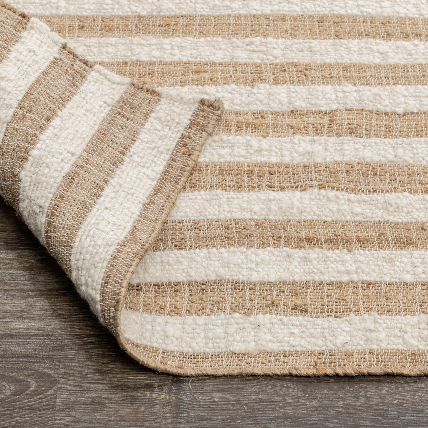 Rhodes - 1' x 1' Area Rug - Stripe Natural/Ivory