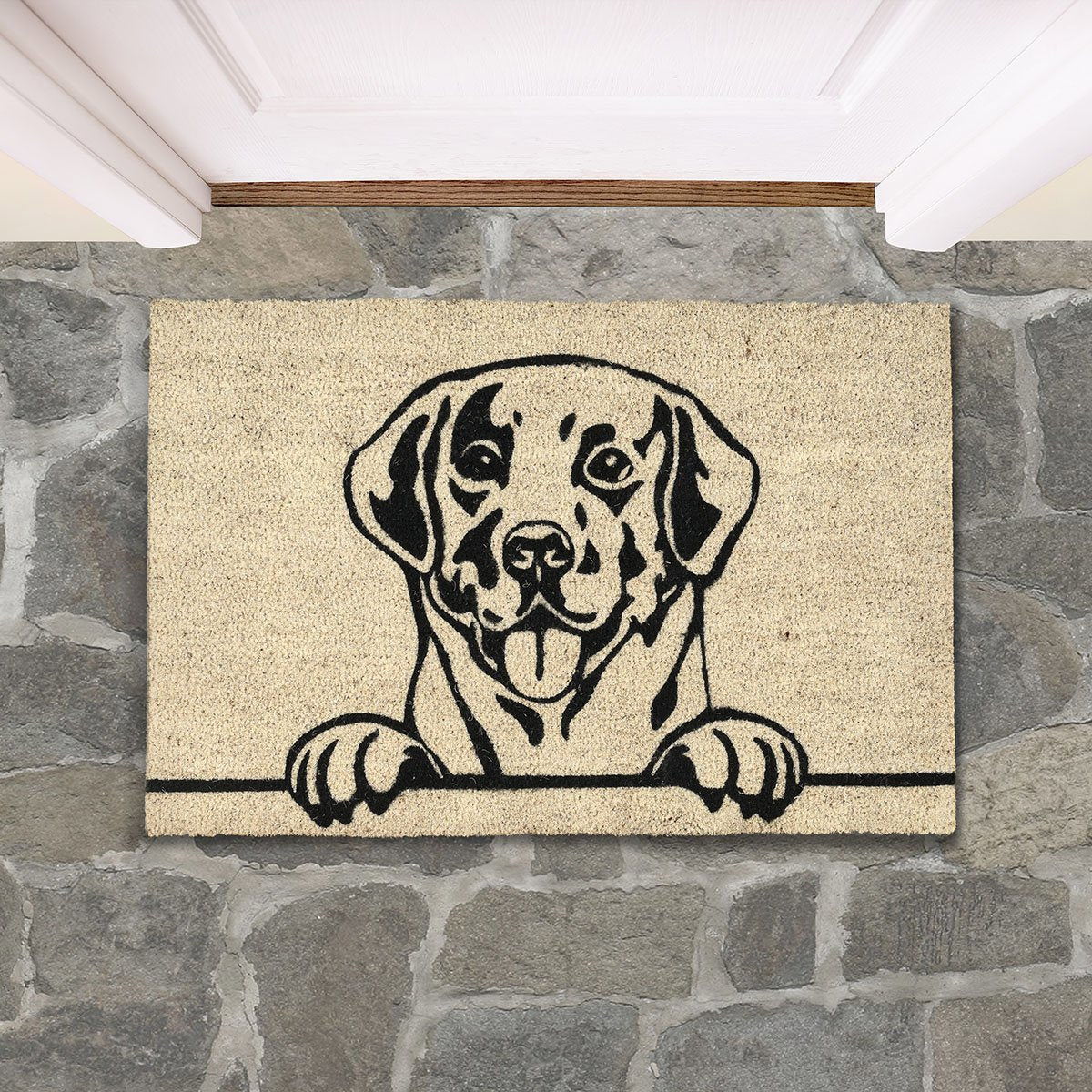 Doormats - Good Dog Doormat - Black/Sand