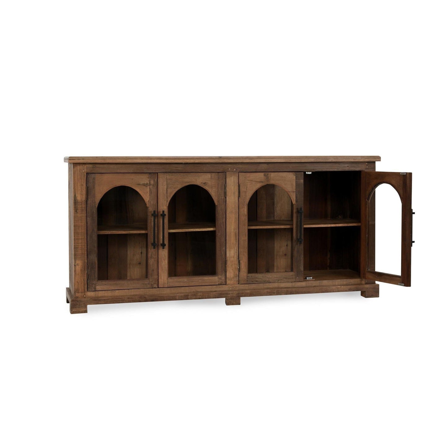 Zion - Reclaimed Wood 4 Door Cabinet - Natural