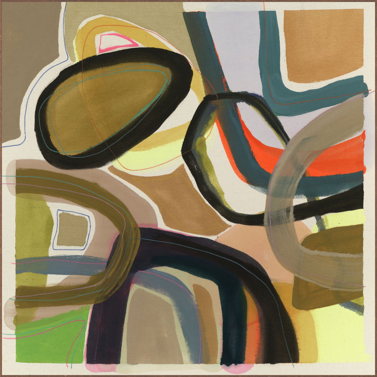 Toya II - 48 x 48 Painting Art By Buddy Whitlock - Green / Yellow
