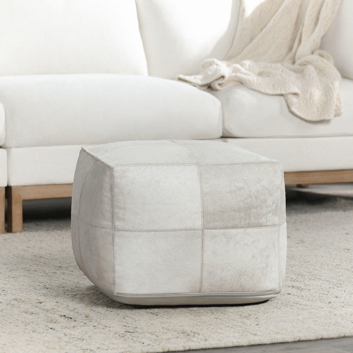 Poufs - Hide Canada Pouf - Ivory