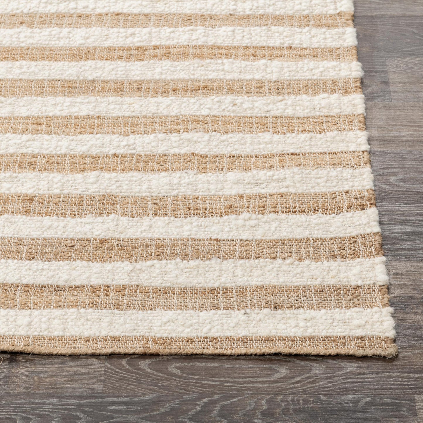 Rhodes - 1' x 1' Area Rug - Stripe Natural/Ivory