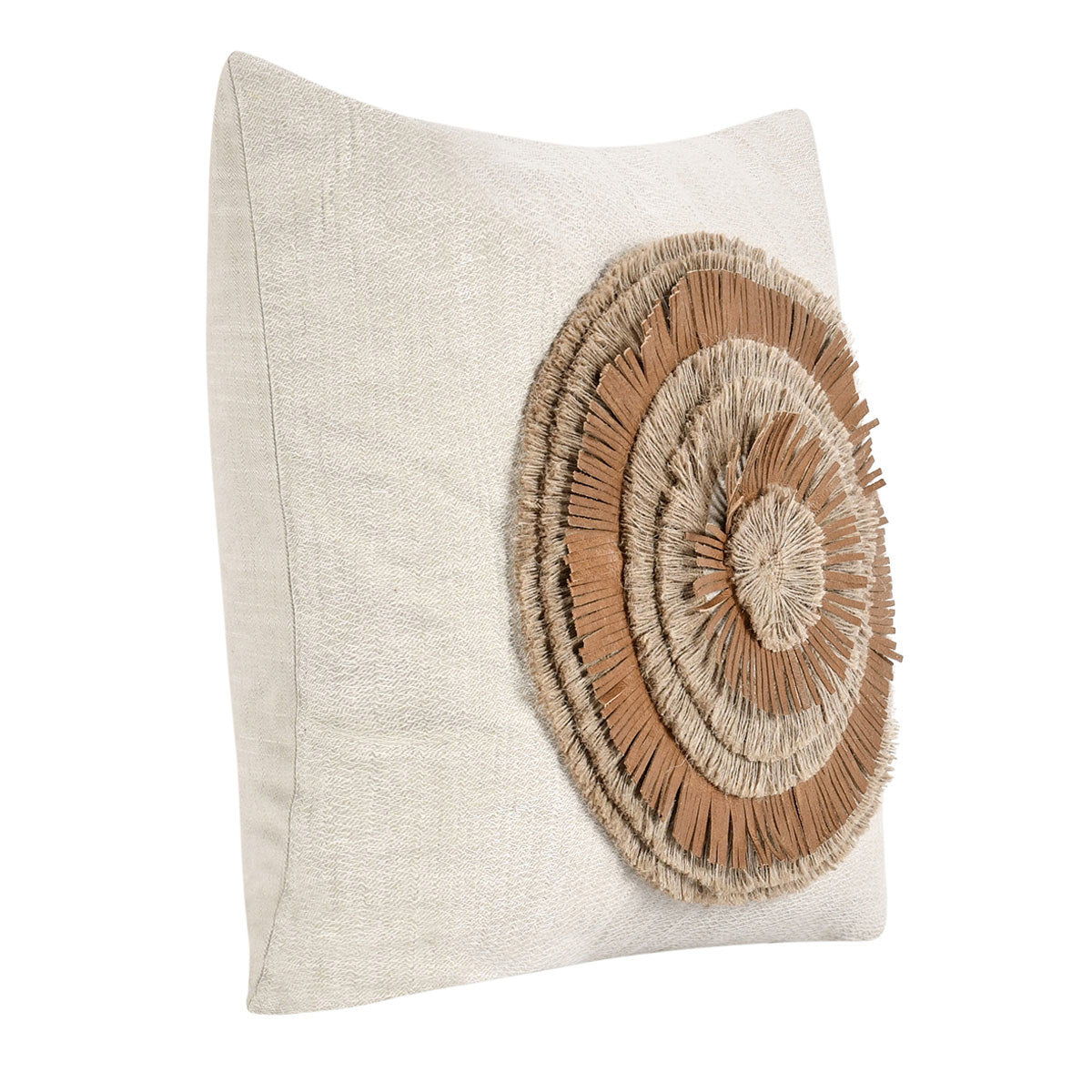 Timeless - TL Pueblo Leather Pillow - Chestnut/ Natural