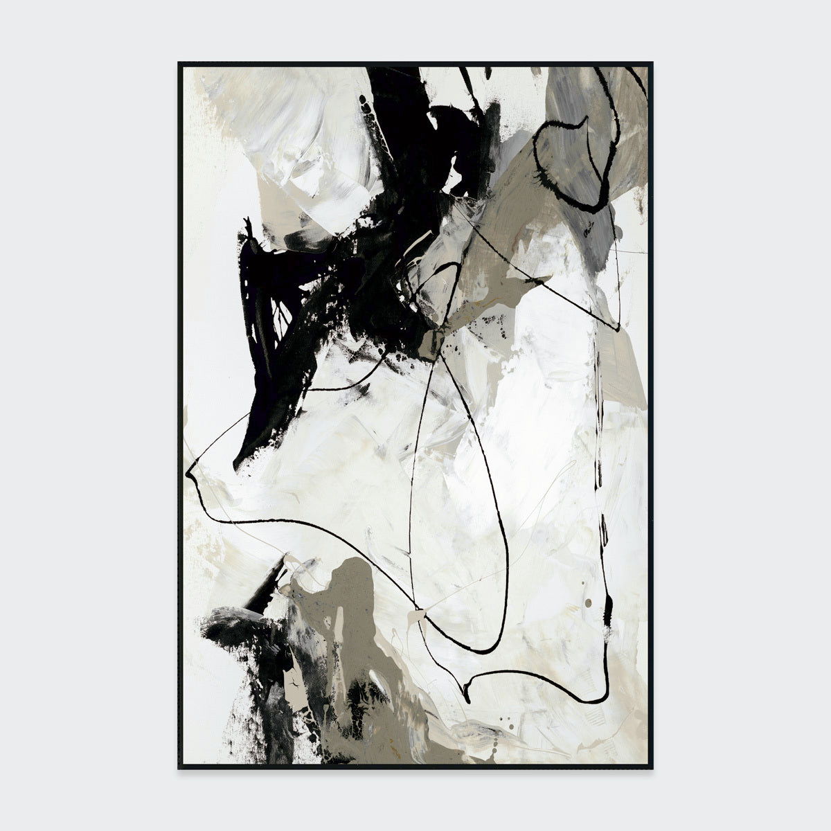 Chaos II - Painting Art By Buddy Whitlock - Black & White