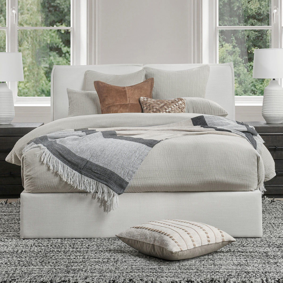 Cardiff - Queen Duvet Collection - Gray