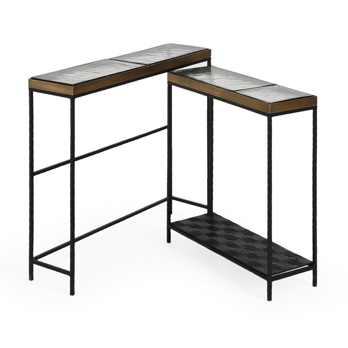 Harrison - Glass/Aluminum Rectangle Console Tables (Set of 2) - Bronze