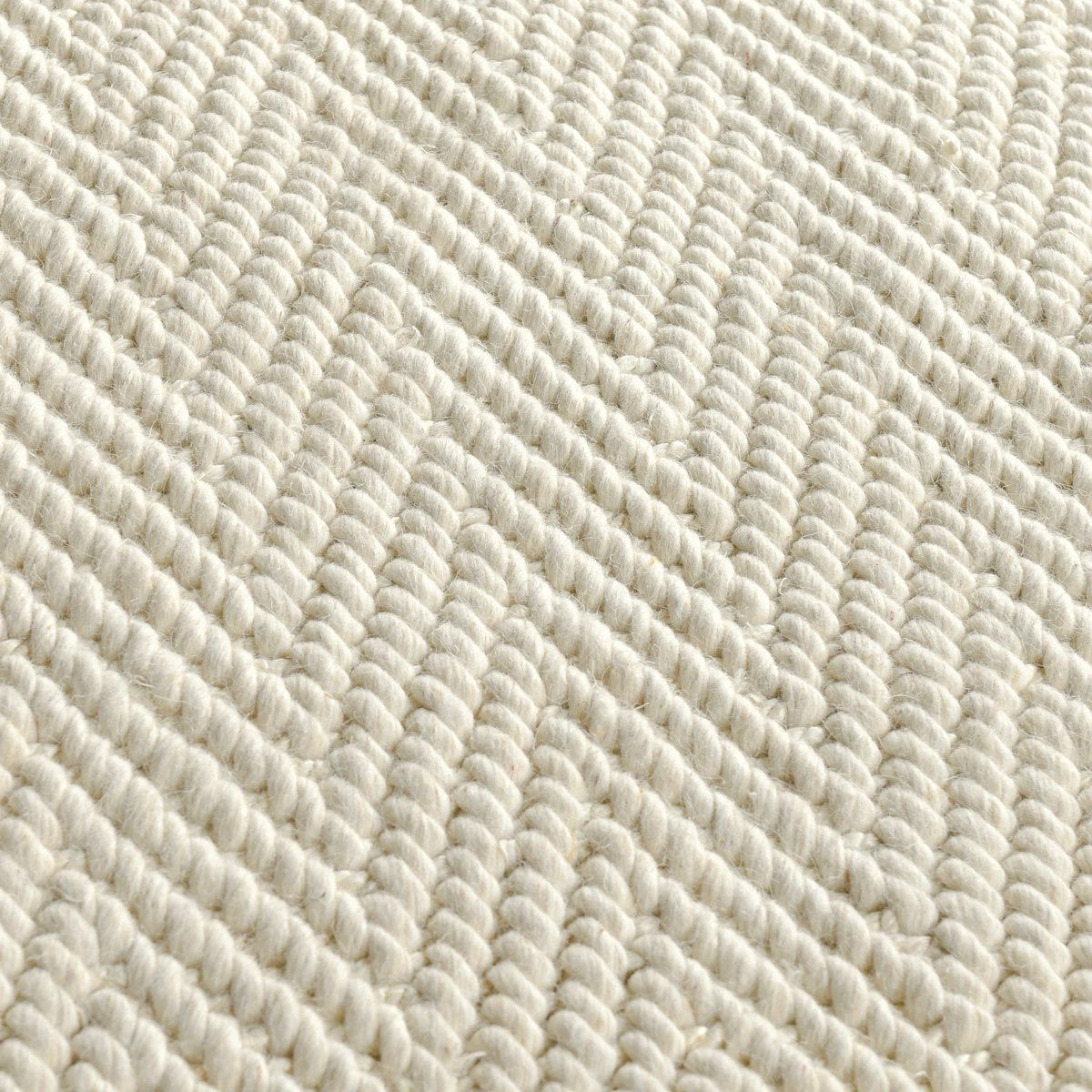 Herringbone - 1' x 1' Swatch Wool/Jute Rug - Ivory