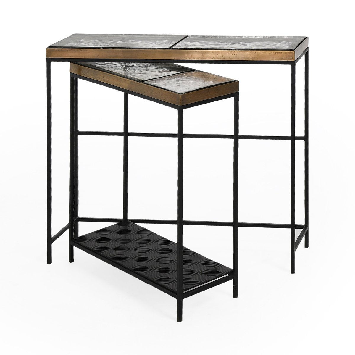 Harrison - Glass/Aluminum Rectangle Console Tables (Set of 2) - Bronze