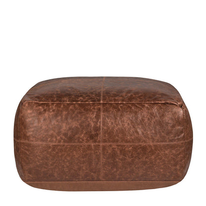 Poufs - Leather Kona Pouf - Brown