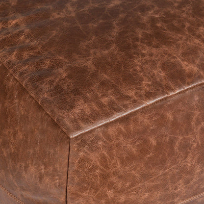 Poufs - Leather Kona Pouf - Brown