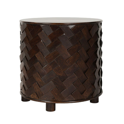 Shira - Mango Wood 24 Round End Table - Kona Brown