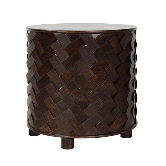 Shira - Mango Wood 24 Round End Table - Kona Brown