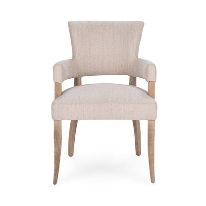 Ronan - Upholstered Dining Arm Chair - Sand Beige