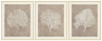 Hendridge - Taupe / White - Wall Art Set (Set of 3)