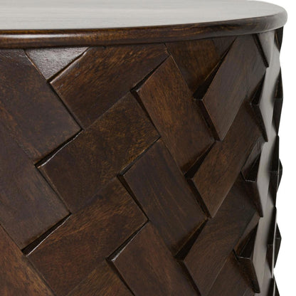 Shira - Mango Wood 24 Round End Table - Kona Brown