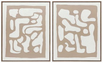 Waldett - Beige / White - Wall Art Set (Set of 2)