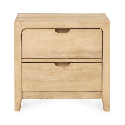 Laguna - Mango Wood 2 Drawer Nightstand - Natural