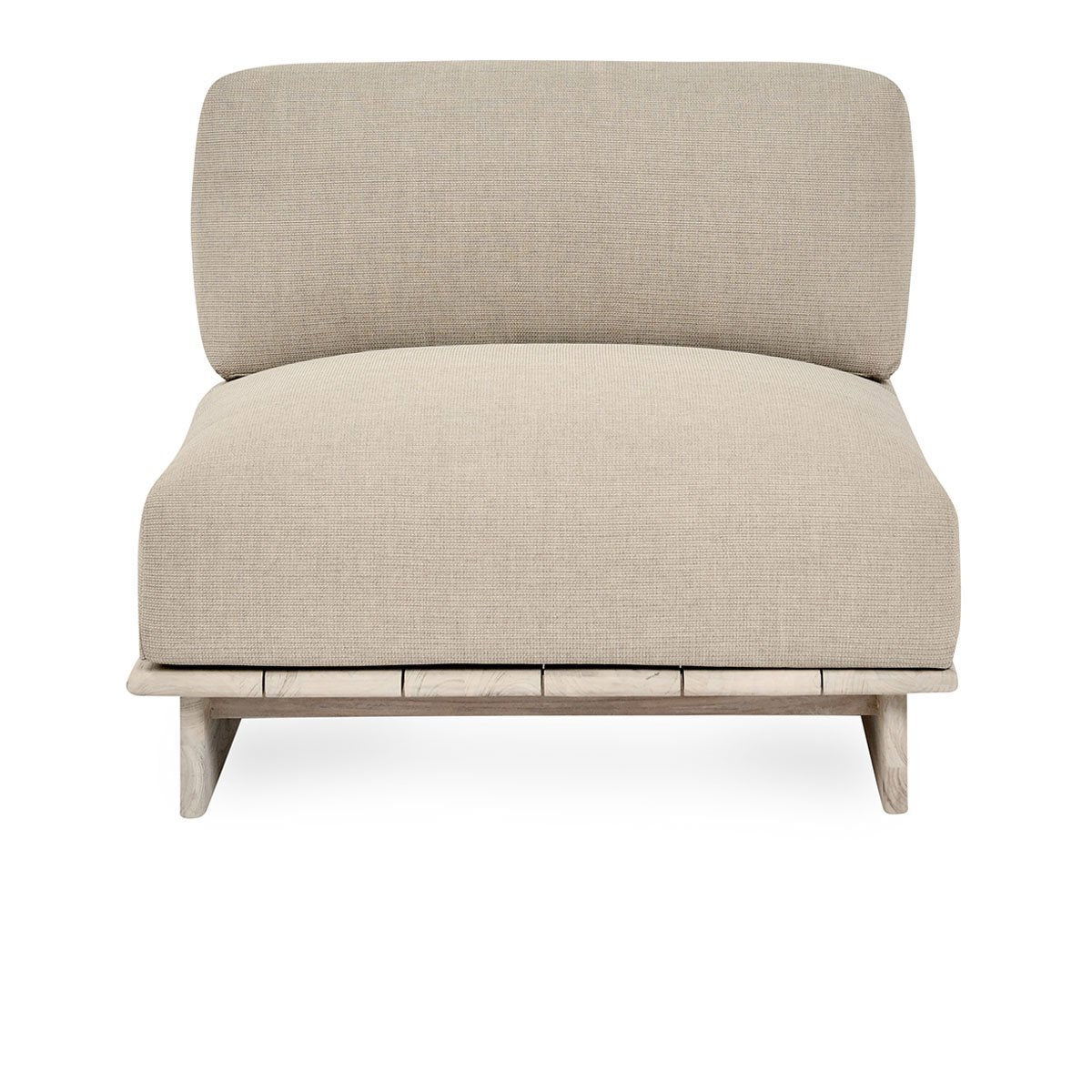 Livia - Teak Outdoor Armless Chair - Taupe