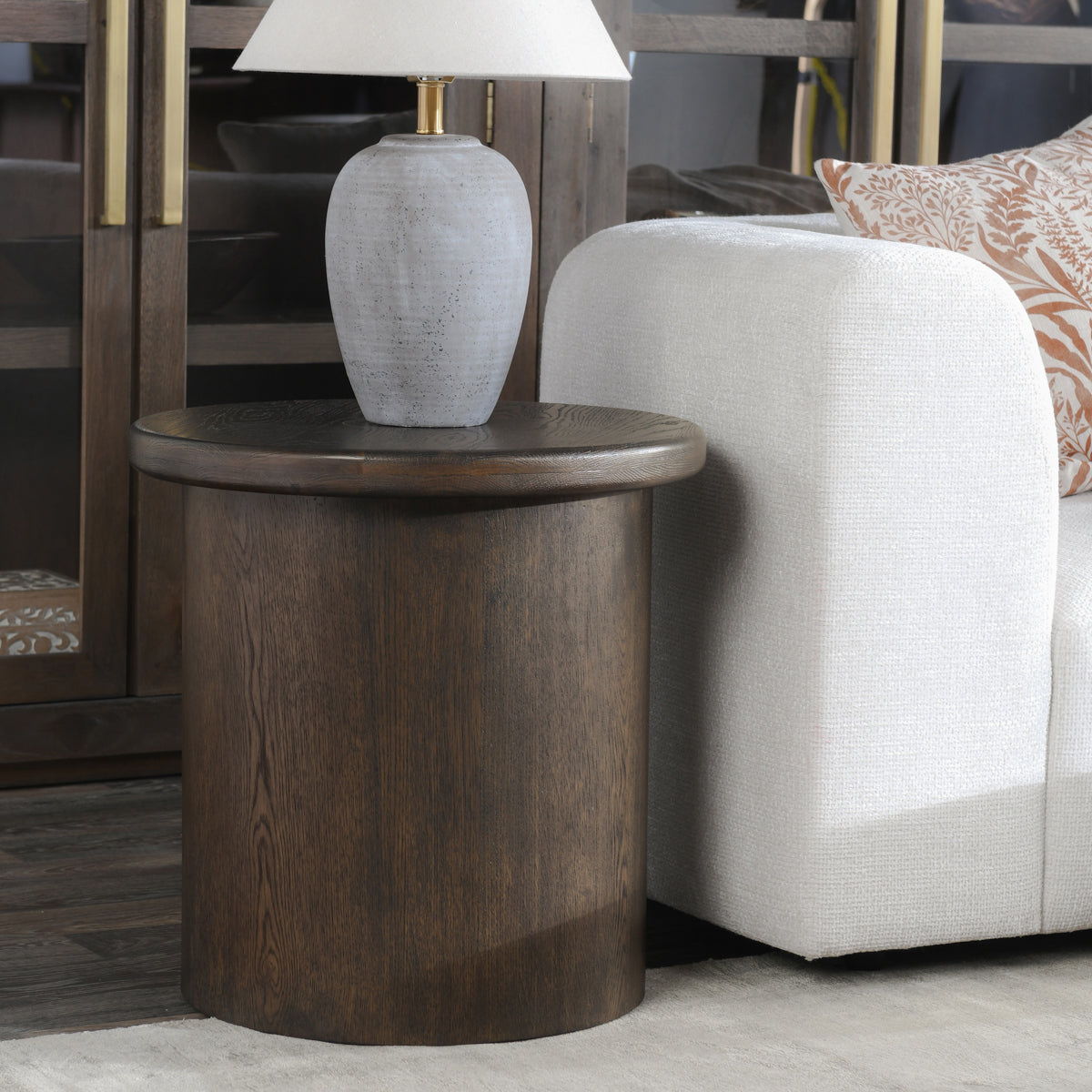 Runa - Oak Veneer End Table - Coffee Brown
