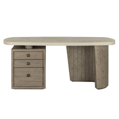 Angus - Solid Wood Desk - Distressed Gray/Antique White