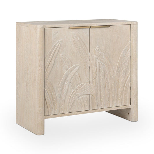 Ledro - Solid Wood 2 Drawers Cabinet - White