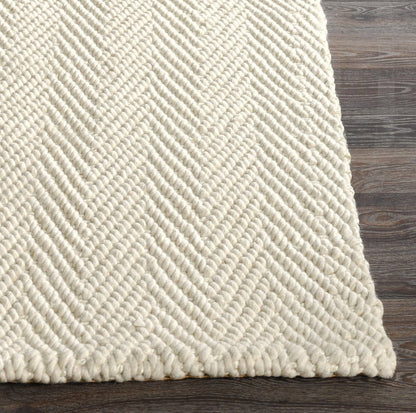 Herringbone - 1' x 1' Swatch Wool/Jute Rug - Ivory