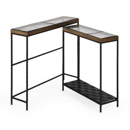 Harrison - Glass/Aluminum Rectangle Console Tables (Set of 2) - Bronze