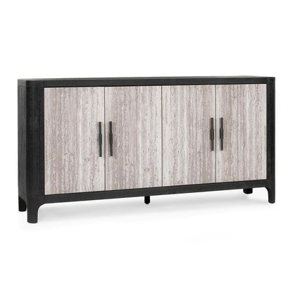 Alpine - Solid Wood 4 Drawers Cabinet - Antique Black / Gray