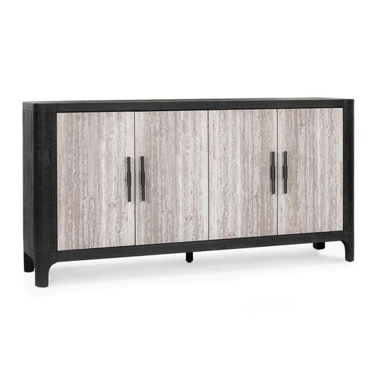 Alpine - Solid Wood 4 Drawers Cabinet - Antique Black / Gray