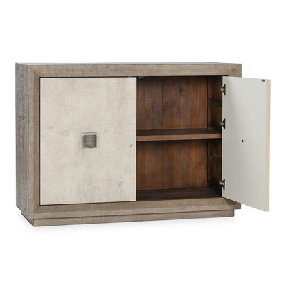 Denver - Reclaimed Pine 2 Door Cabinet - Distressed Gray/Weathered Chalk