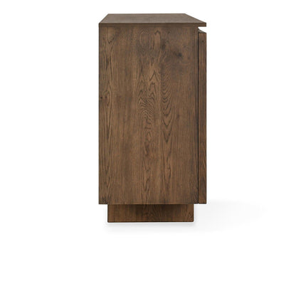 Roya - Reclaimed Oak Wood 4 Door Cabinet - Toasted Brown