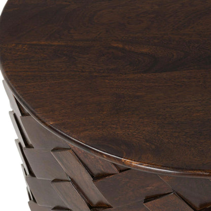 Shira - Mango Wood 24 Round End Table - Kona Brown