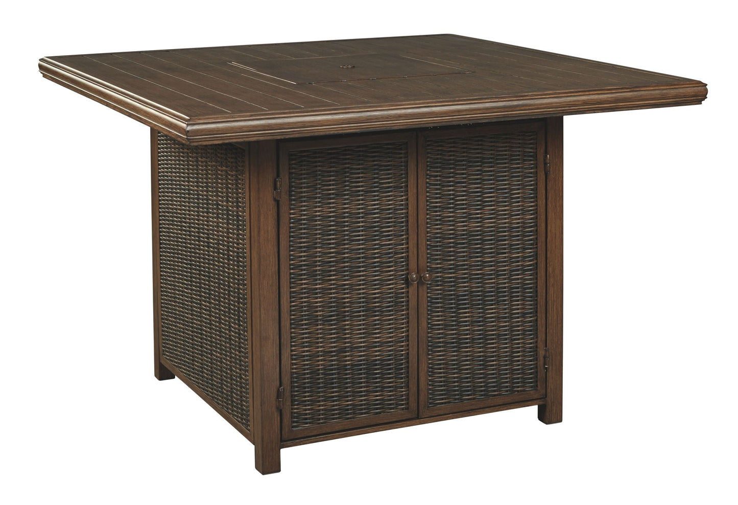Paradise Trail - Medium Brown - Square Bar Table w/Fire Pit