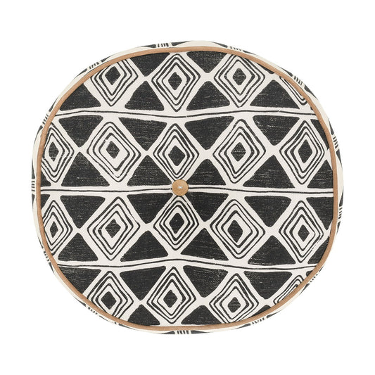 Radiant Oasis - Nubia Pillow 18 Round - Black/White