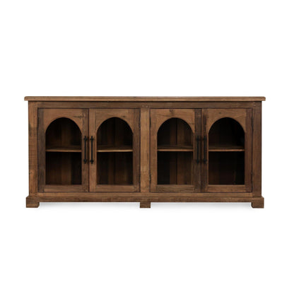 Zion - Reclaimed Wood 4 Door Cabinet - Natural