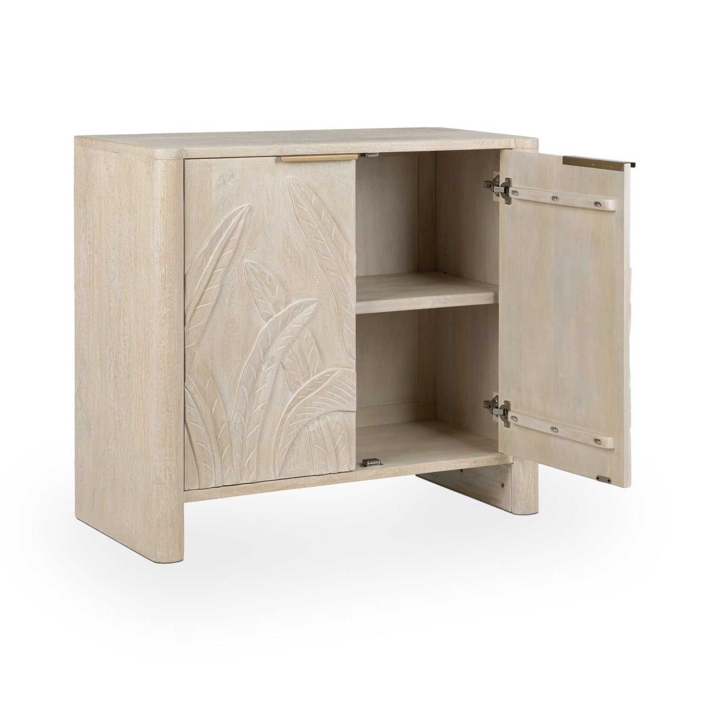Ledro - Solid Wood 2 Drawers Cabinet - White
