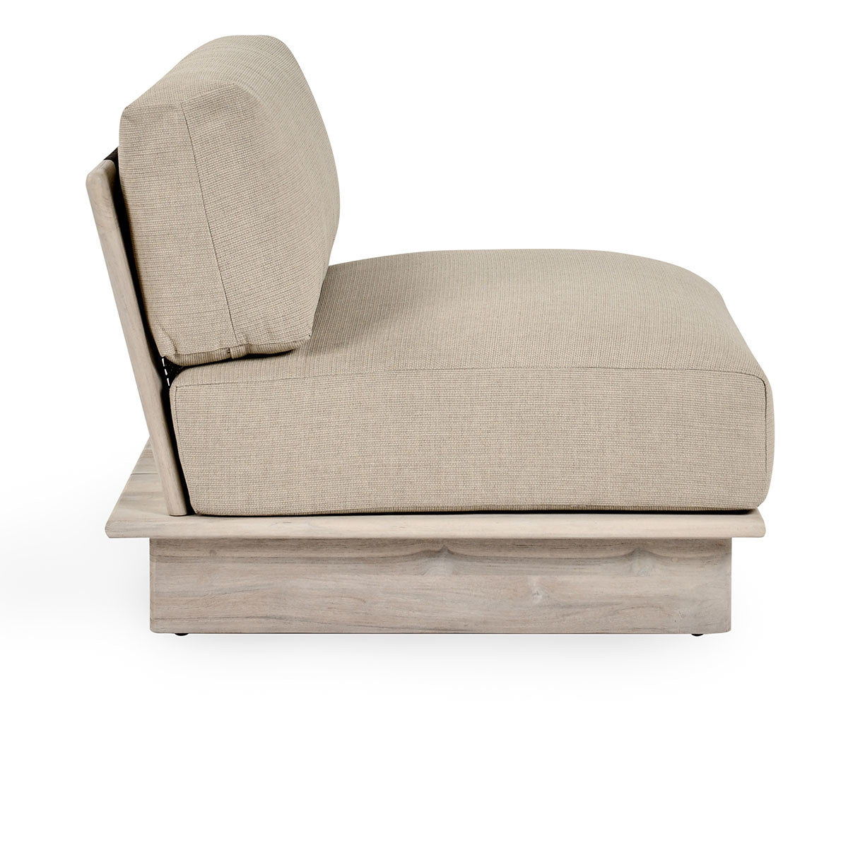 Livia - Teak Outdoor Armless Chair - Taupe