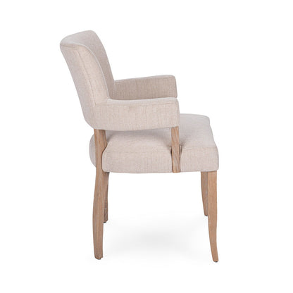 Ronan - Upholstered Dining Arm Chair - Sand Beige