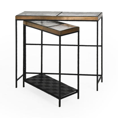 Harrison - Glass/Aluminum Rectangle Console Tables (Set of 2) - Bronze